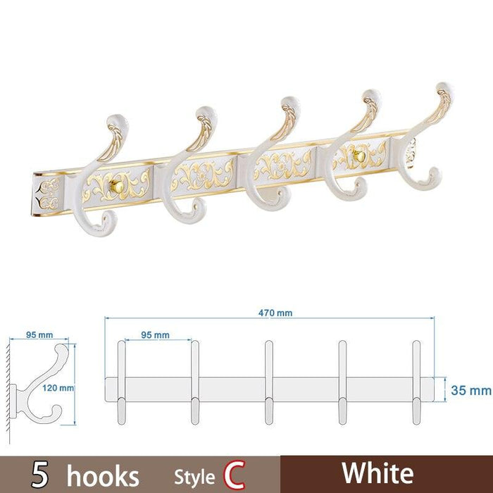 Opulent Botanical Antique Brass Towel Rack