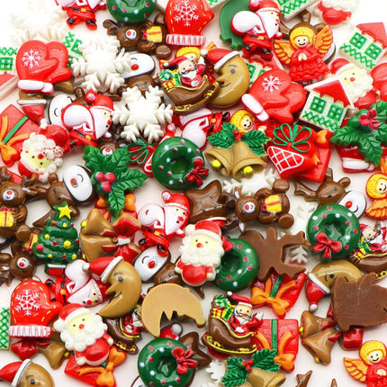 Festive Spirit Flatback Cabochon Crafting Kit - 50-Piece Holiday Collection