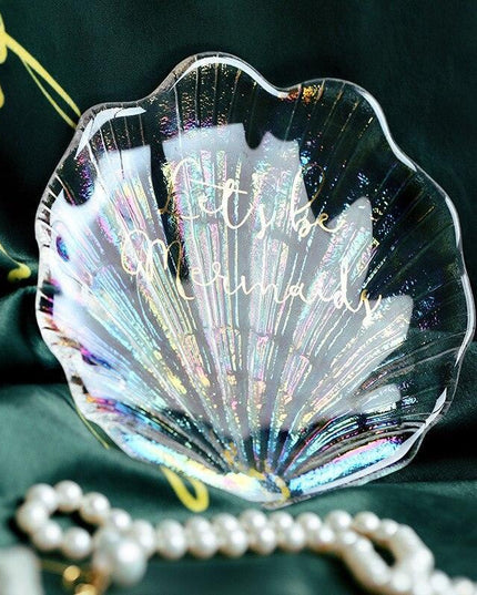 Seashell-Inspired Crystal Glass Jewelry Organizer - Chic and Elegant Storage Solution