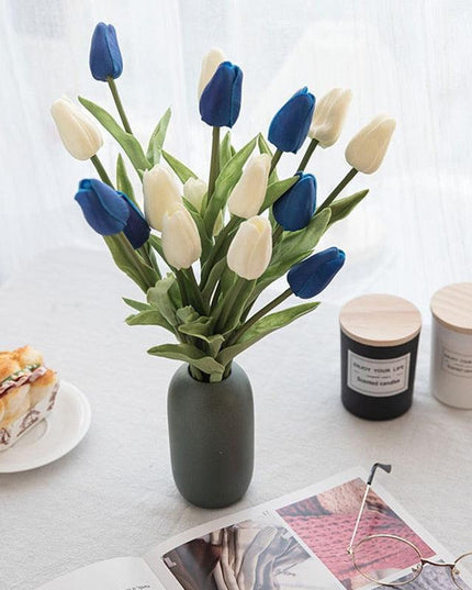 Lifelike 31-Piece Artificial Tulip Arrangement - Colorful Floral Centerpiece