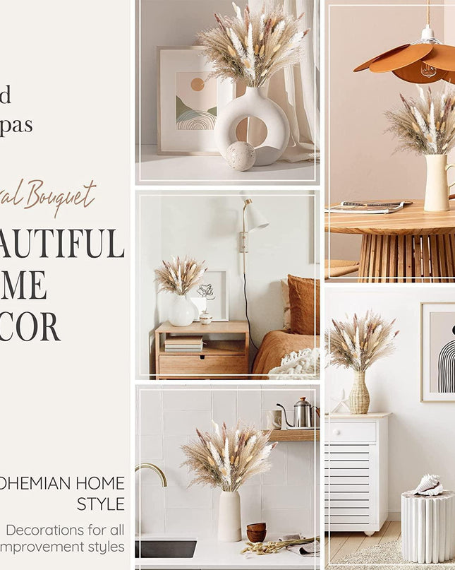 Rustic Bohemian Pampas Grass Bouquet for Weddings and Home Decor - 85 Pieces
