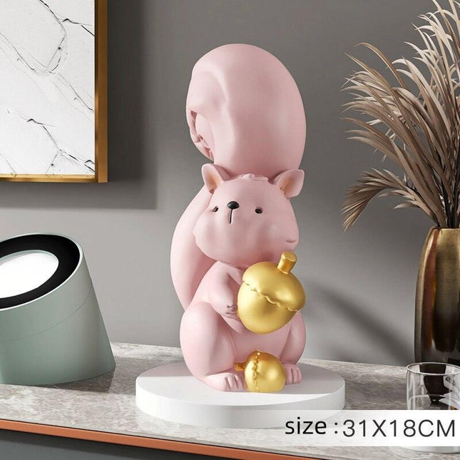 Charming Handcrafted Squirrel Figurine Ornaments for a Stylish Home Makeover