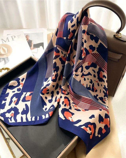 Elegant Leopard Print Silk-like Scarf: Elevate Your Style Game