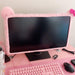 Pink Fabric Monitor Frame Cover with Bow Design - Elegant Home Office Decor for 28-32 inch Screens