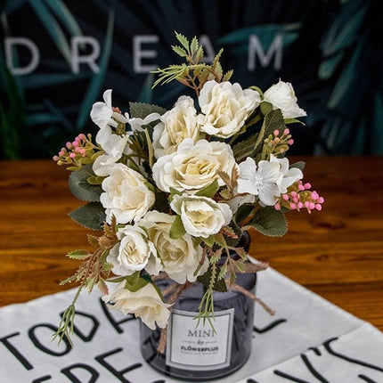 Lifelike Faux Peony Bouquet - 30cm, 7 Vibrant Colors