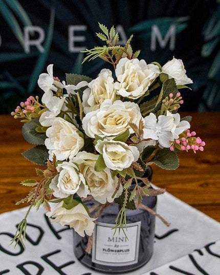 Lifelike Faux Peony Bouquet - 30cm, 7 Vibrant Colors