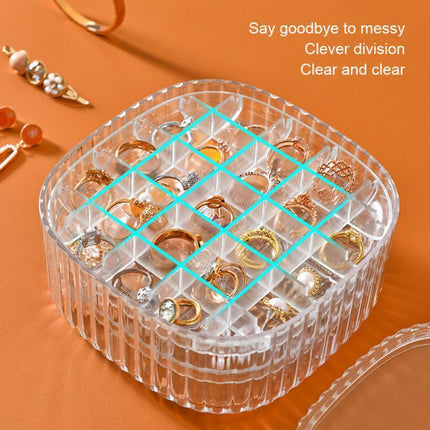 Elegant Waterproof Jewelry Organizer Box with Stackable Transparent Compartments