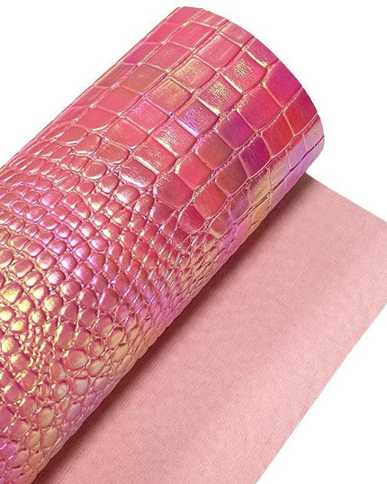 Vibrant Metallic Crocodile Textured Faux Leather Crafting Kit