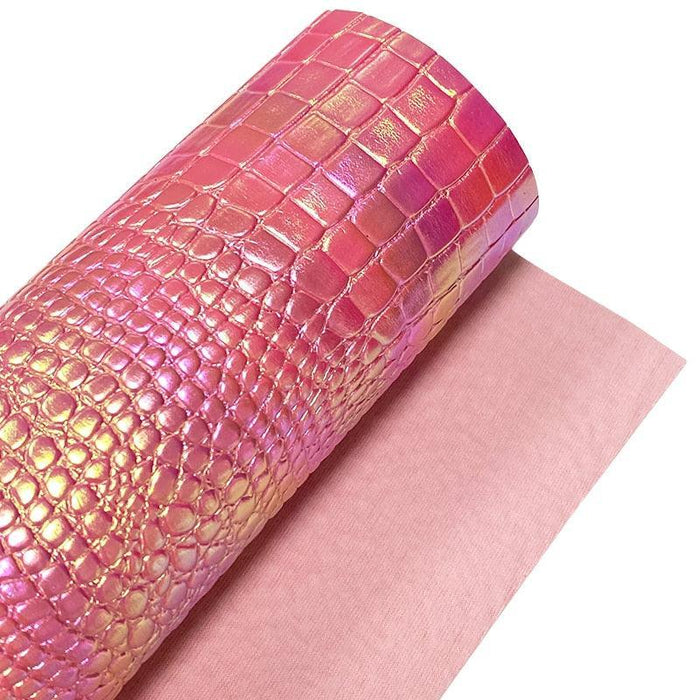 Vibrant Metallic Crocodile Textured Faux Leather Crafting Kit