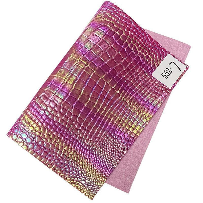 Vibrant Metallic Crocodile Textured Faux Leather Crafting Kit