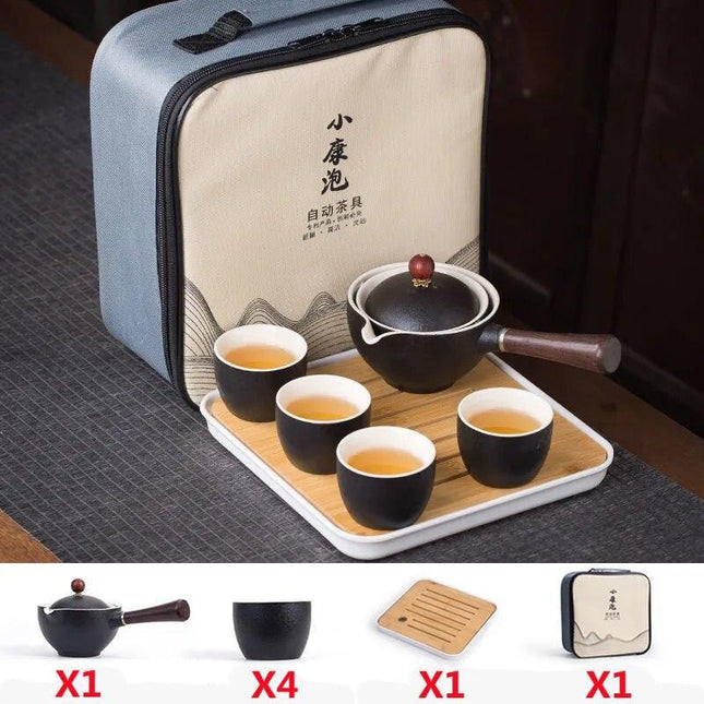 Revolutionary Spinning Porcelain Tea Set for Effortless Brewing