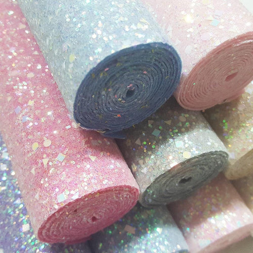 Sparkling Chunky Glitter Synthetic Leather Roll for Creative DIY Projects