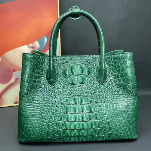 Luxury Crocodile Skin Women's Handbag - Limited Edition Himalayan White