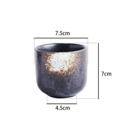 Elegant Artisan Japanese Large Ceramic Tea Cup with Unique Glaze Finish
