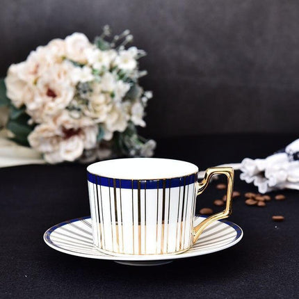Luxurious Gold-Handled Ceramic Tea & Coffee Cup Collection