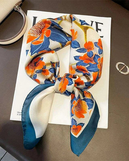 Exquisite Silk Square Scarf - A Touch of Timeless Sophistication for Women