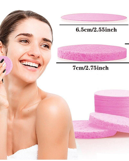 Luxurious Natural Cellulose Compressed Sponge Sheets - 100 Pack for Spa-Like Skincare
