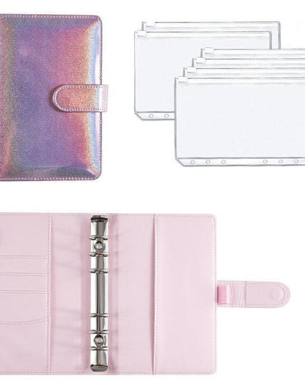 Elegant A6 Budget Planner Organizer with Customizable Loose-Leaf Pages and Secure Zippered Pockets - Stylish Financial Management Tool for Effortless Budgeting