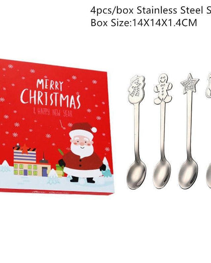 Festive Joy Stainless Steel Cutlery Set - Delightful Tableware for Holiday Celebrations