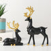 Golden Resin Mini Deer Couple Figurine for Elegant Home Decor