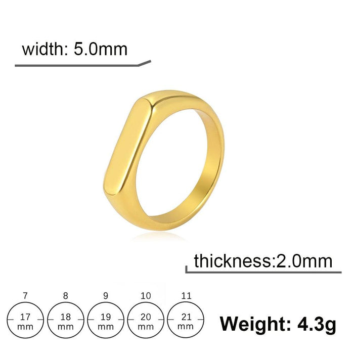 Gold Stainless Steel Wedding Band - Classic Unisex Ring for All Occasions