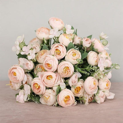 Lifelike Faux Peony Bouquet - 30cm, 7 Vibrant Colors