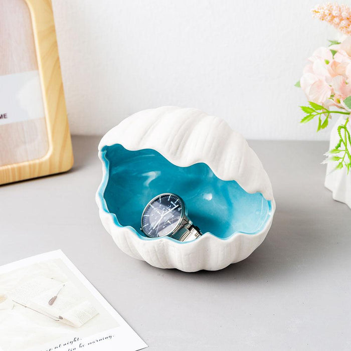 Coastal Ceramic Sea Shell Decor Set with Mediterranean Flair