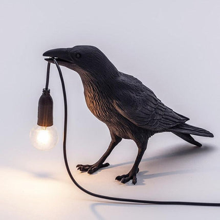 Charming Crow Resin Lamp: Brighten Your Home with Playful Elegance