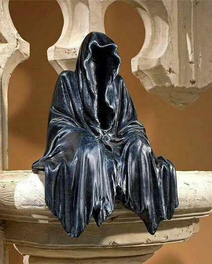 Ethereal Black Reaper Resin Sculpture for Dark Fantasy Enthusiasts