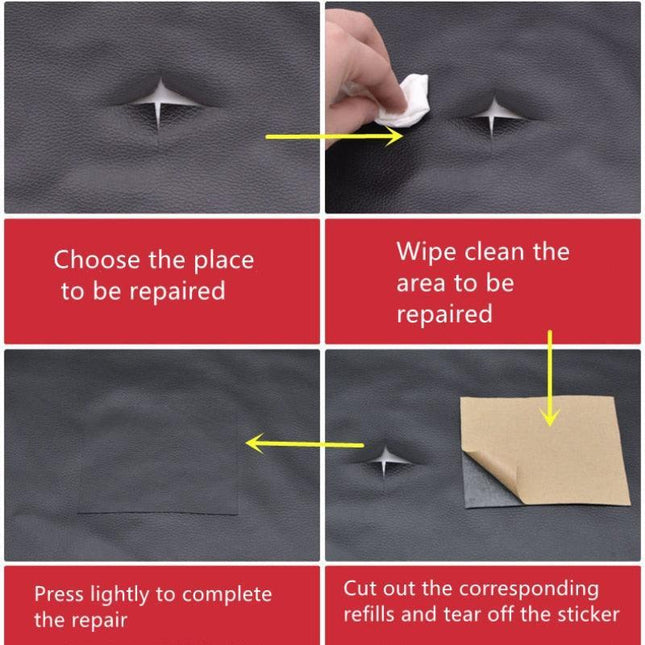 Jumbo XL Luxe Litchi Leather Repair Stickers - Stylish Solutions for Elegant Furniture Fixes