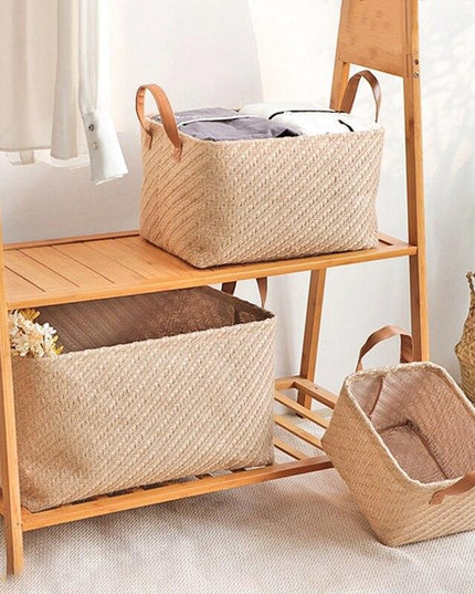 Chic Handmade Jute Organizer Basket - Essential Storage Solution