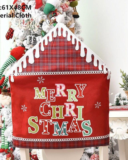 Whimsical Gnome-Themed Christmas Chair Cover - Festive Home Accent