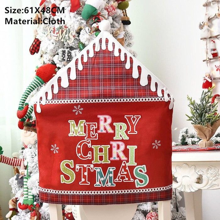 Whimsical Gnome-Themed Christmas Chair Cover - Festive Home Accent