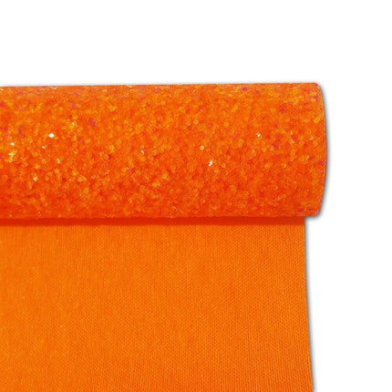 Glittering Orange Faux Leather Roll - Perfect Material for Chic DIY Creations