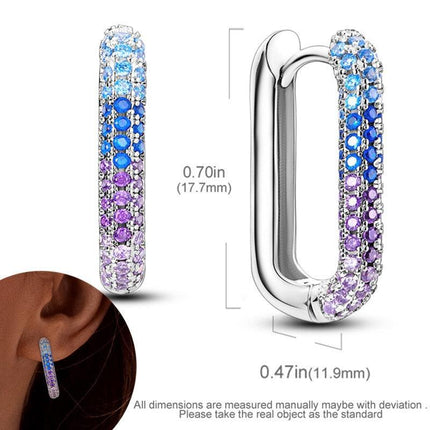 Glamorous Amethyst U-Shape Hoop Earrings