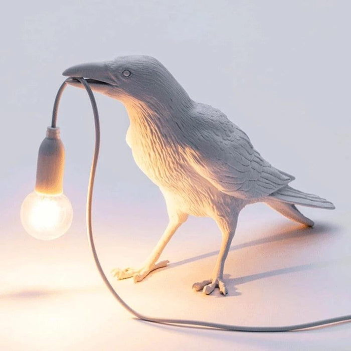 Resin Lucky Crow Bird Lamp with Versatile Functions and Whimsical Design