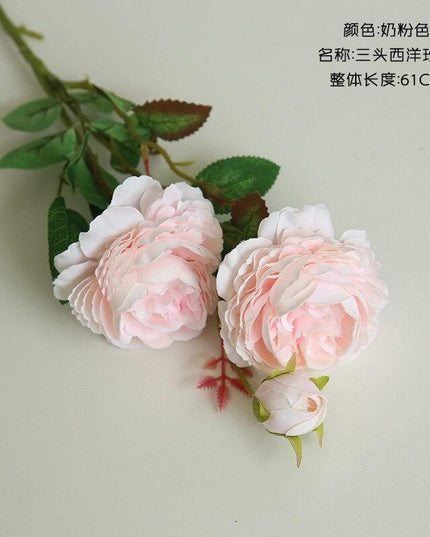 Chic 61CM Faux Peony Stem - Effortless and Timeless Floral Accent for Any Space