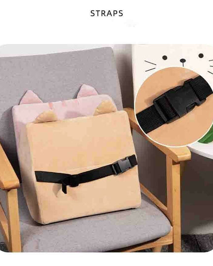 Adorable Cartoon Cat Memory Foam Desk Cushion - Ergonomic Comfort for Your Workspace