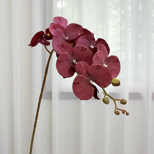 Seasonal Home Decor Elegance: 7-Head Silk Orchid Branch
