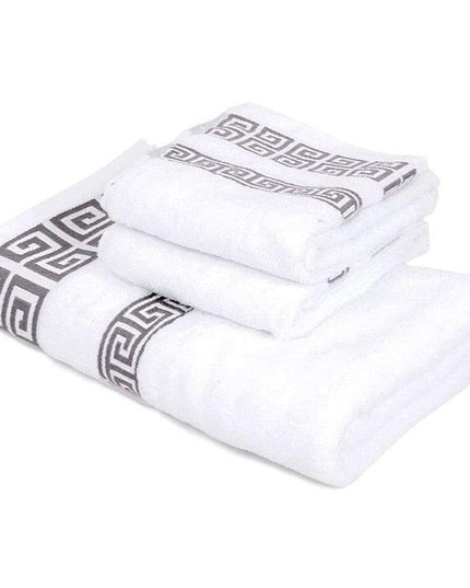 Premium White Cotton Bath Towel Set for Adults