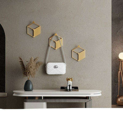 Elegant Wrought Iron Entryway Organizer - Chic Storage for Hats and Apparel