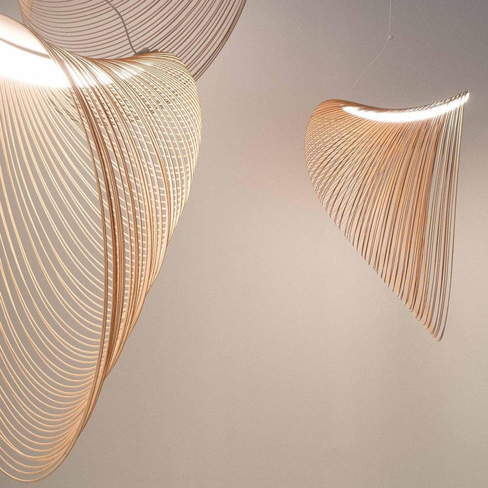 Elegant Nordic Wooden LED Pendant Lights with Adjustable Color Temperature