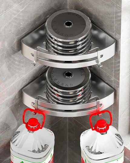 Aluminum Corner Shelf Rack with Versatile Dual Installation Options