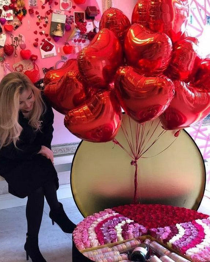 Romantic Red Heart Foil Balloon: Heartfelt Love Letter Design for Unforgettable Celebrations