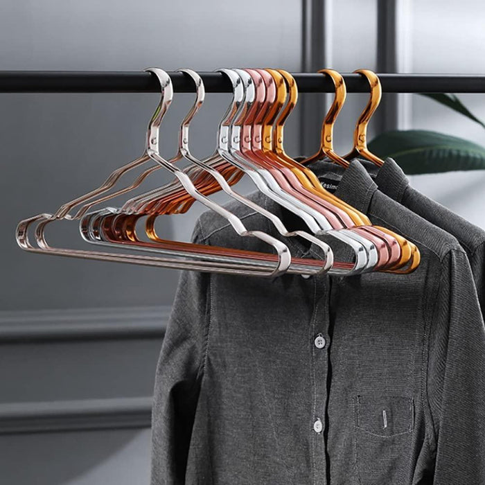Aluminum Alloy Anti-Slip Clothes Hangers - Set of 10