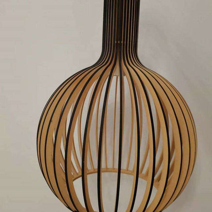 Nordic Elegance Wooden Pendant Light in Soft Shades