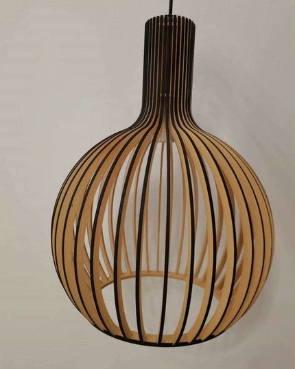 Nordic Elegance Wooden Pendant Light in Soft Shades