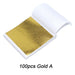 Bundle of 100 Metallic Foil Craft Paper Sheets: Gold & Silver Assortment