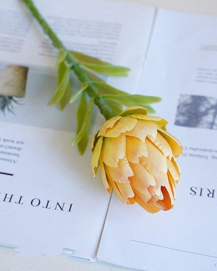 Stunning Faux Artichoke Stem Floral Arrangement - Chic Decor Piece for Contemporary Spaces