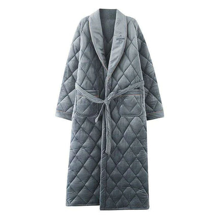 Men's Luxurious Quilted Cotton Kimono Robe - Ultimate Winter Comfort